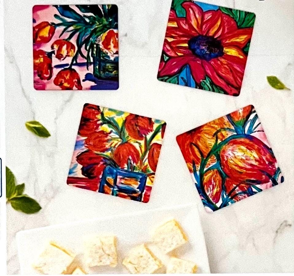 Petal Platform Acrylic Coaster Set