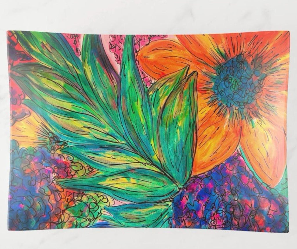 Bouquet Glass Trinket Tray