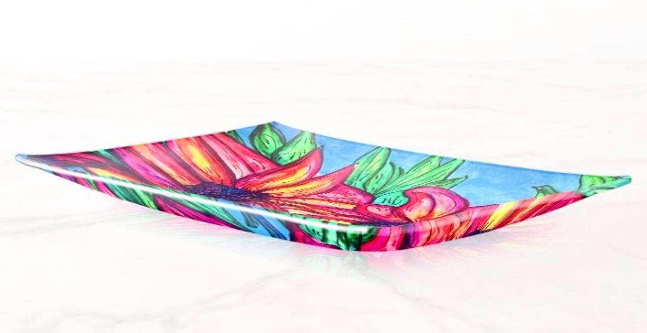Petal Play Glass Trinket Tray