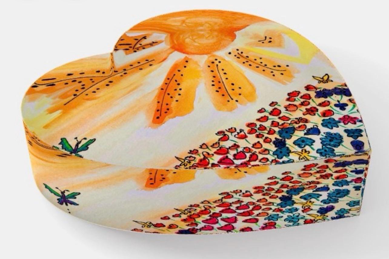 Sunrise & Butterflies Glass Paperweight