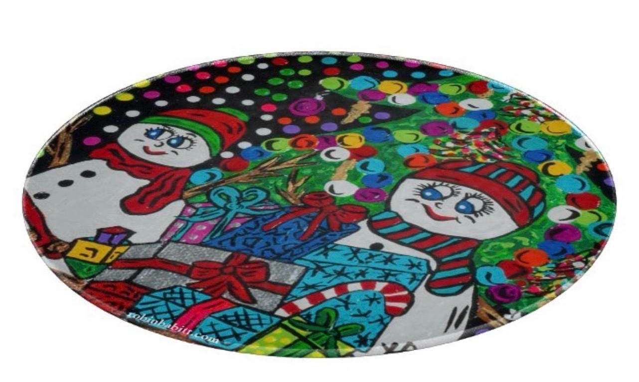 The Snowballs Glass Cutting Board