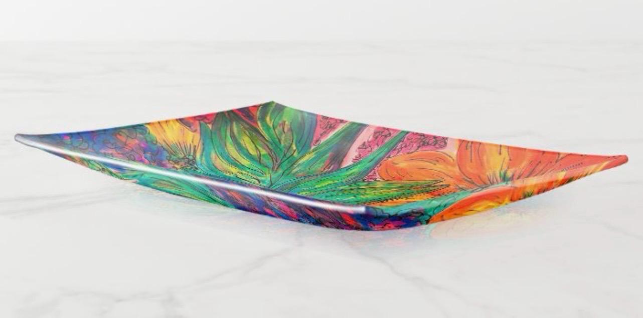 Bouquet Glass Trinket Tray
