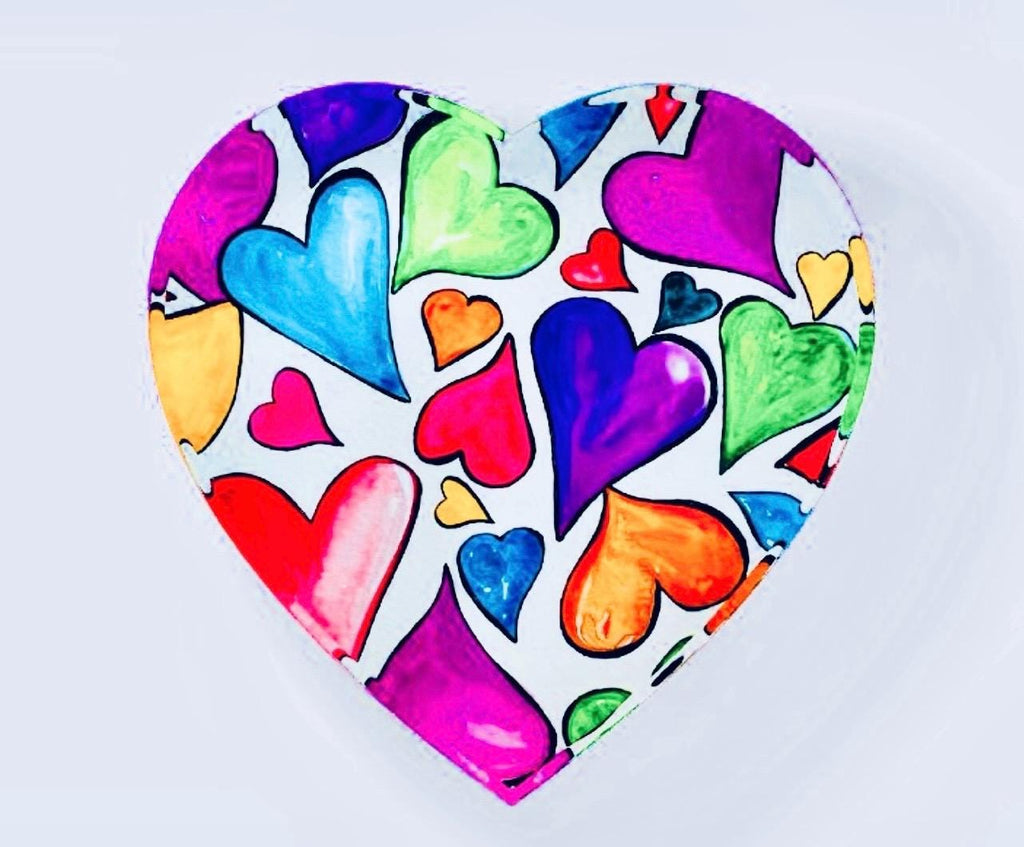 Floating Hearts Glass Paperweight