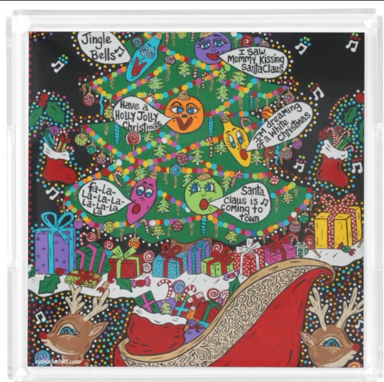 Silent Night Acrylic Serving Tray