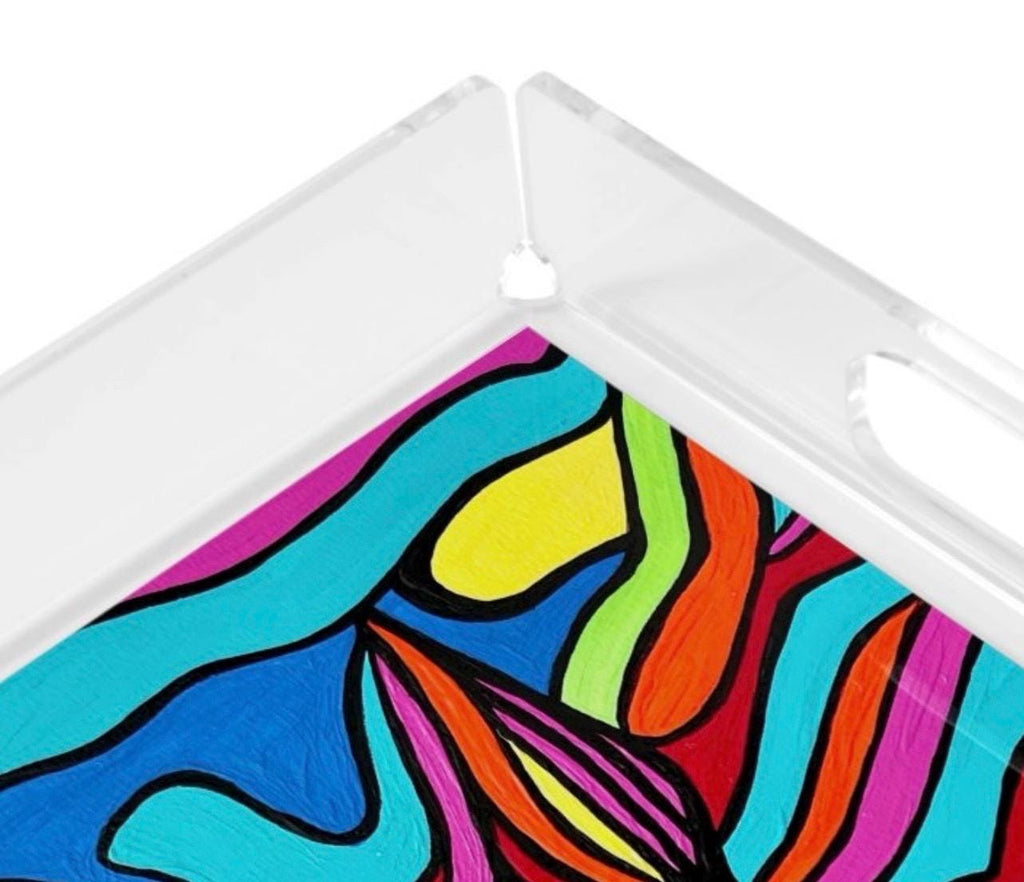 Shabbat Shalom Acrylic Serving Tray -L