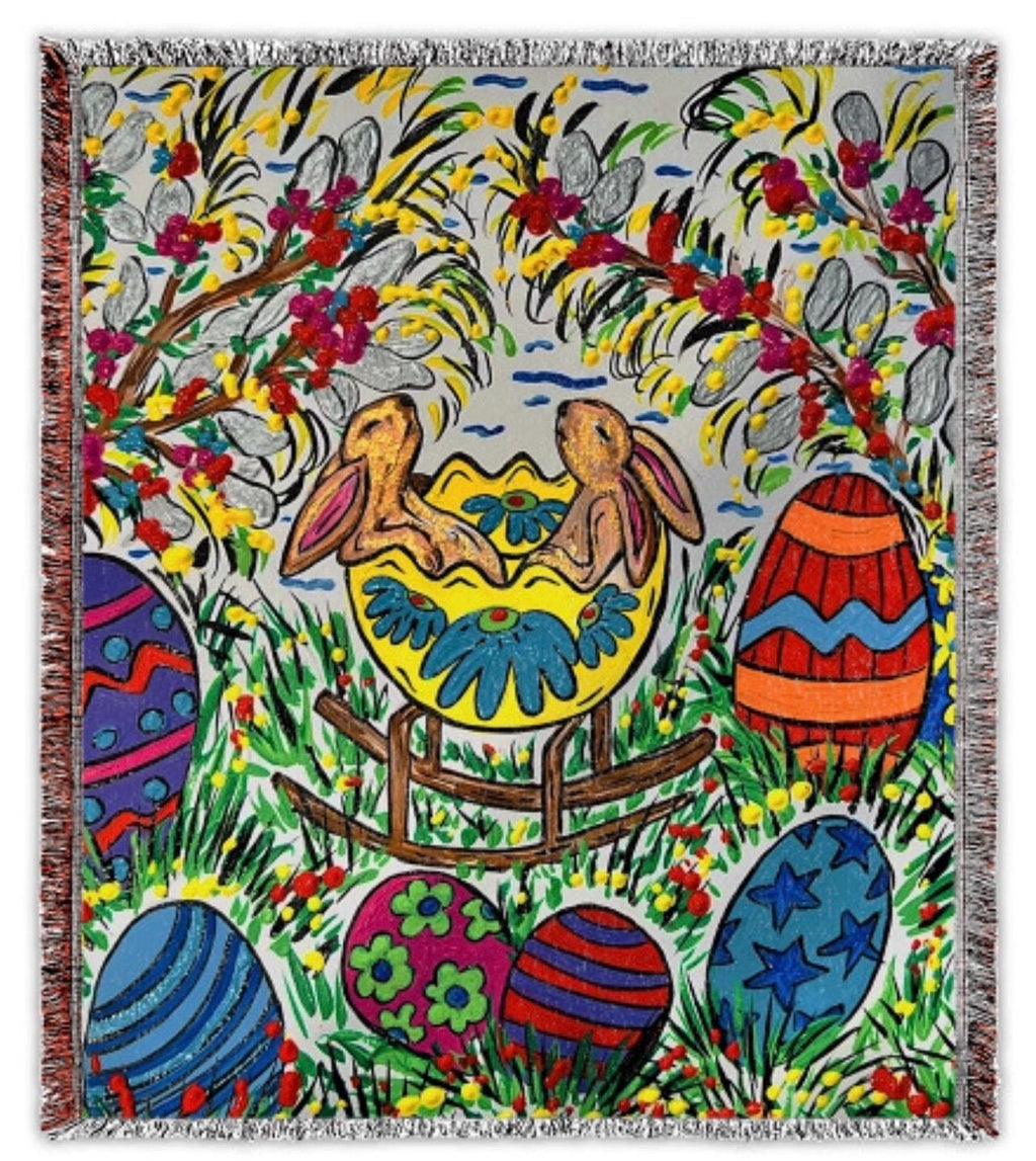 Baskin Bunnies Woven Throw Blanket