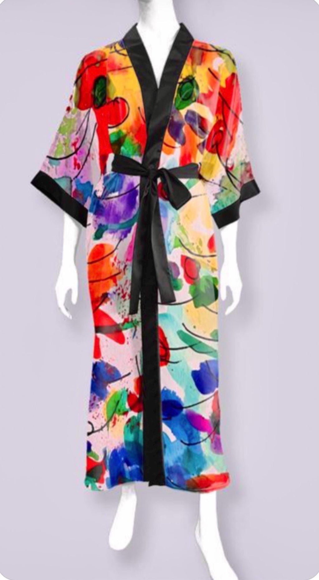 Holiday Satin Kimono Robe