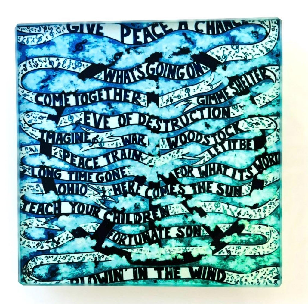 Give Peace a Chance Glass Coasters Set