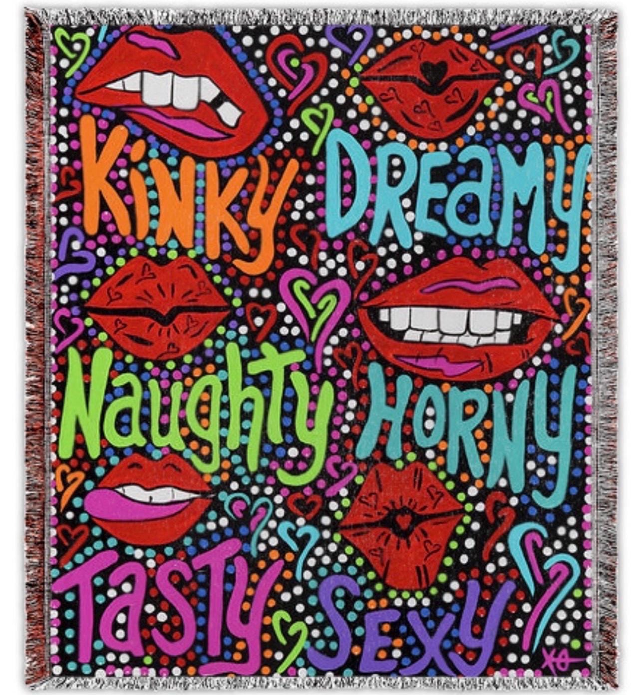 Read My Lips Woven Throw Blanket
