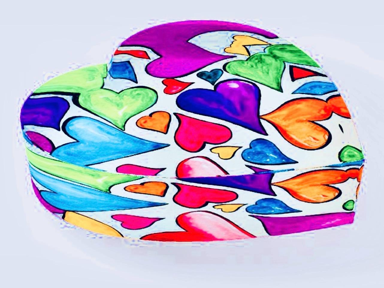 Floating Hearts Glass Paperweight