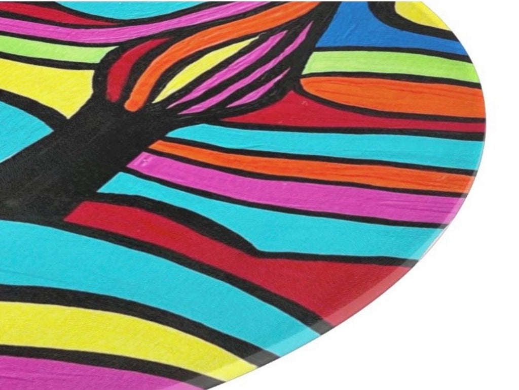 Shabbat Shalom Glass Cutting Board