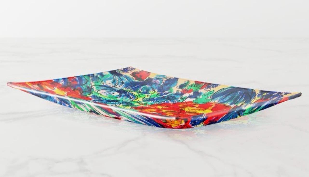 Blossom Time Glass Trinket Tray