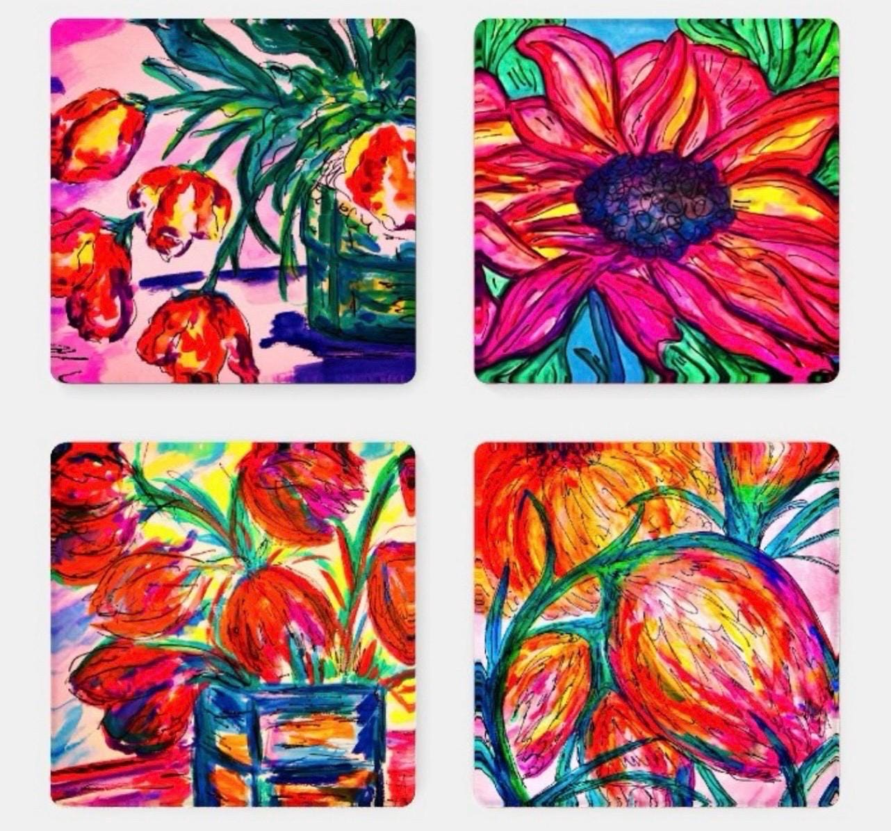 Petal Platform Acrylic Coaster Set