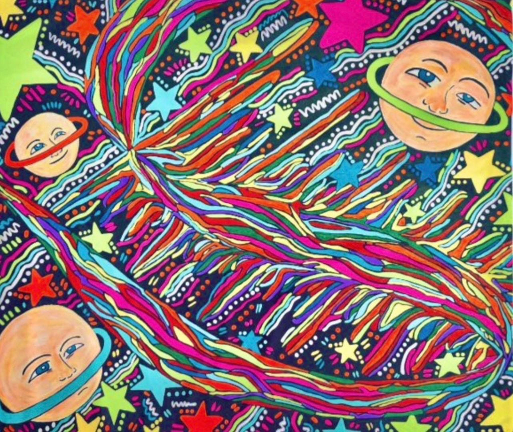 Space Faces Fleece Throw Blanket