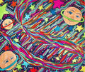 Space Faces Fleece Throw Blanket