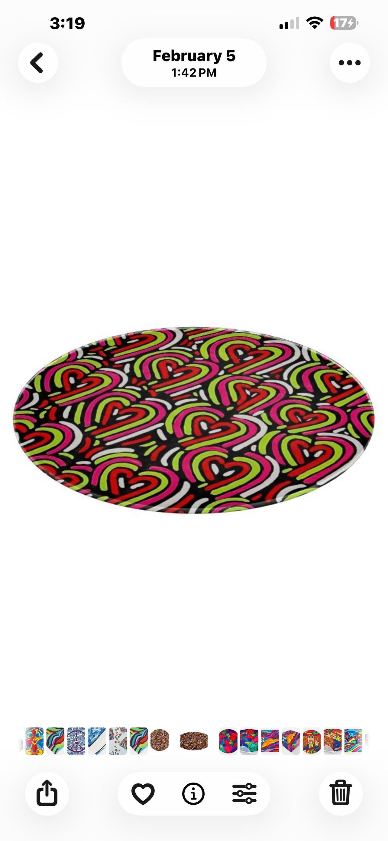 Triple Hearts Glass Cutting Board