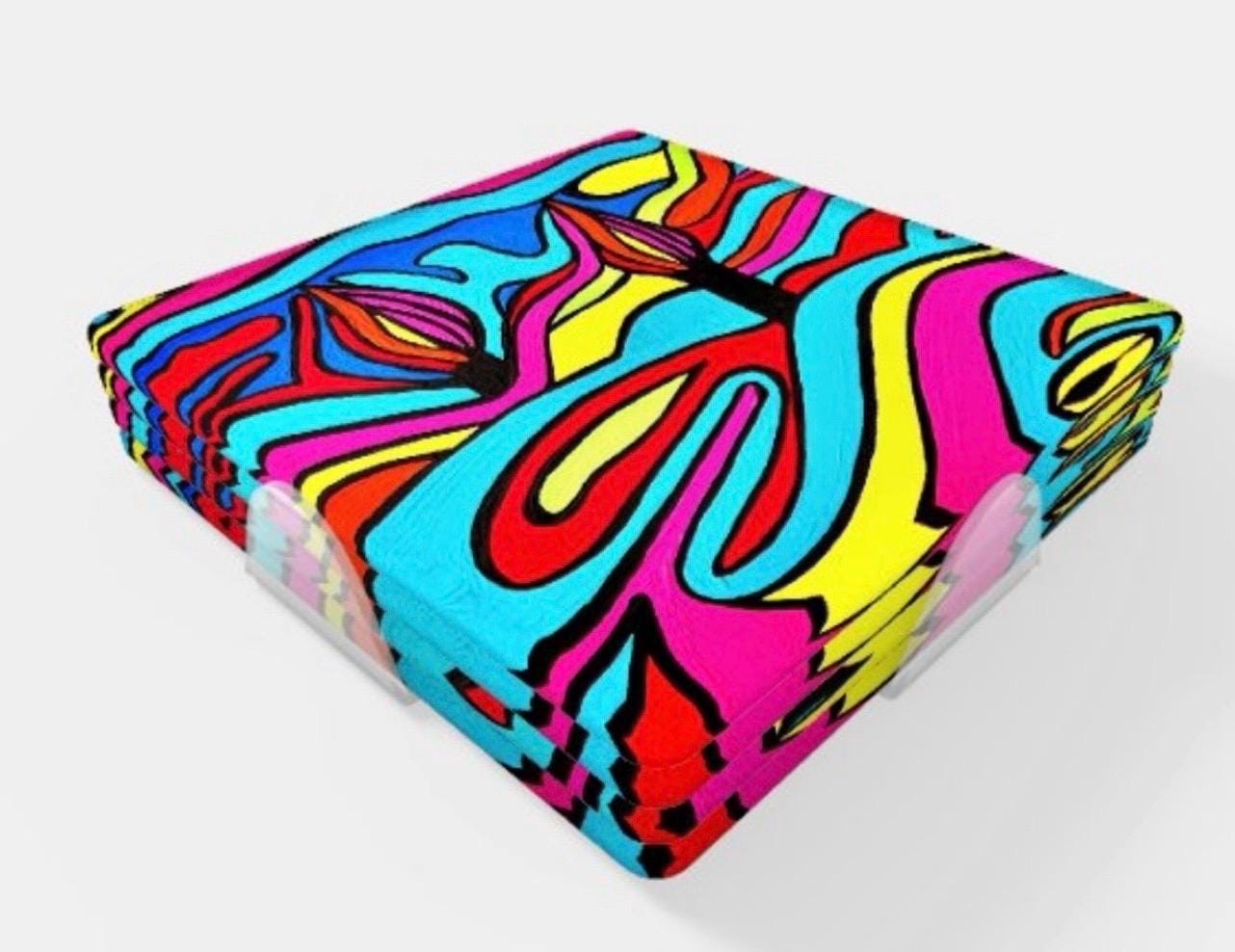 Shabbat Shalom Acrylic Coaster Set