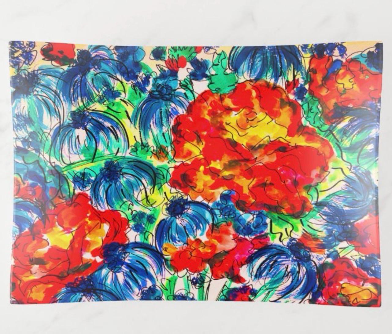Blossom Time Glass Trinket Tray