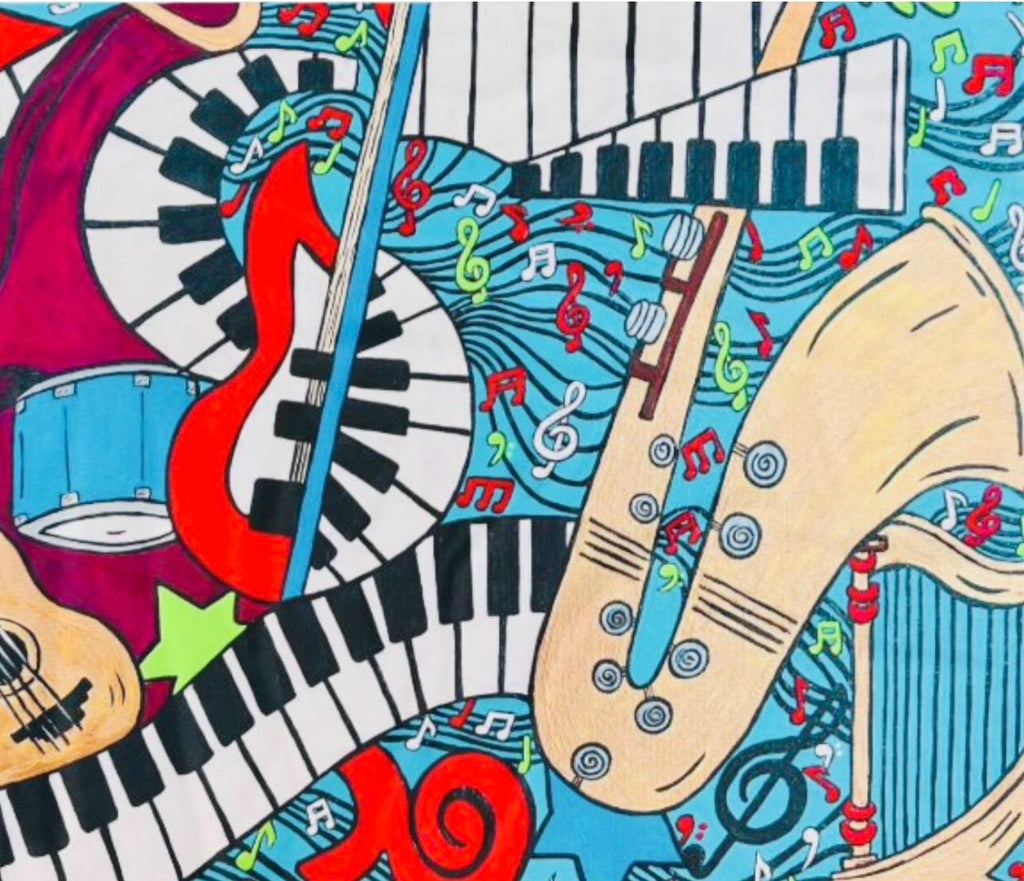Music Montage Fleece Throw Blanket