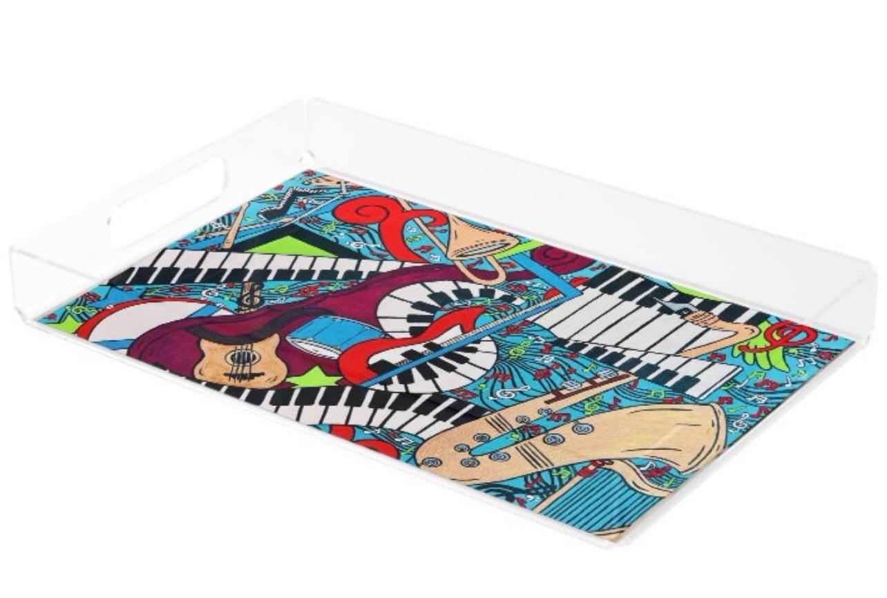 Music Montage Acrylic Serving Tray