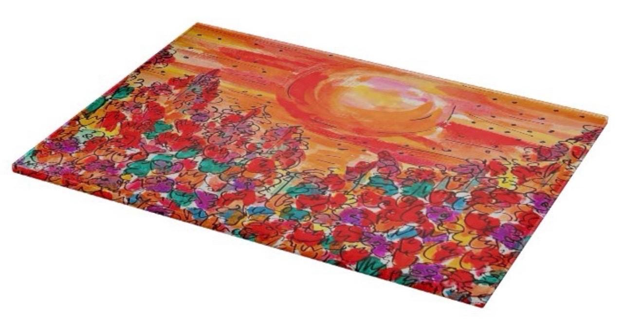 Sunrise Sunset Glass Cutting Board