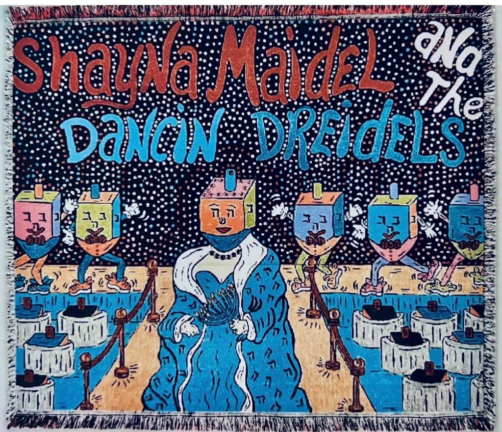 Shayna Maidel and the Dancin Dreidels Woven Throw Blanket