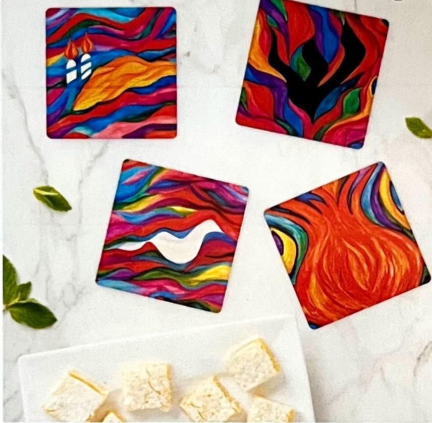 L’Chaim Acrylic Coaster Set