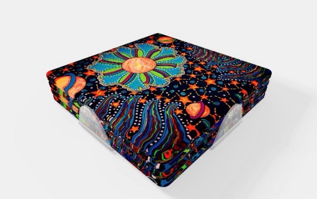 Moon Waves Acrylic Coaster Set