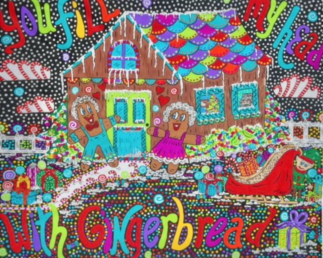 You Fill My Head with Gingerbread Fleece Throw Blanket