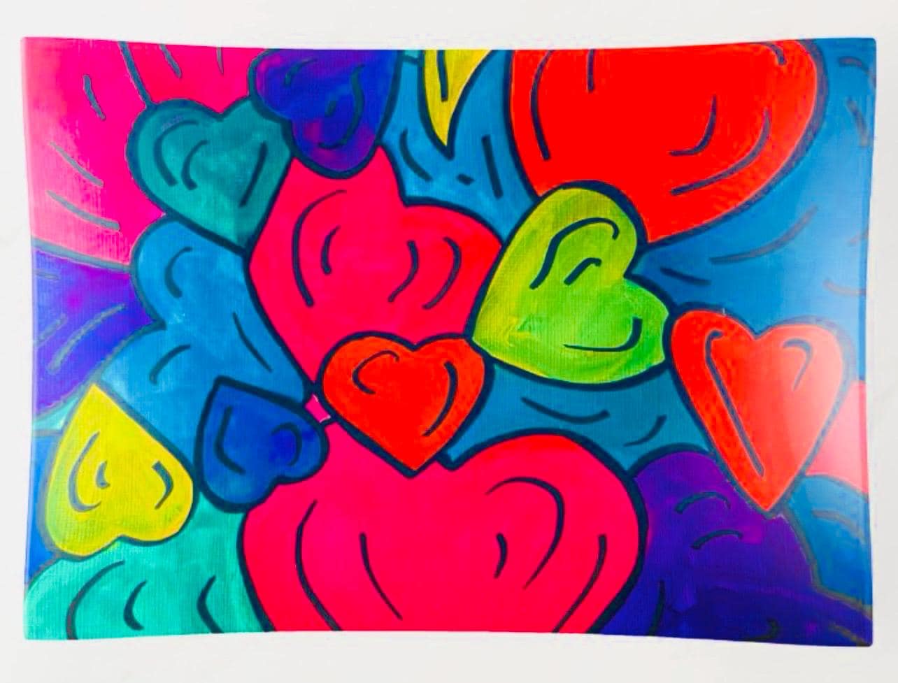 Colliding Hearts Glass Trinket Tray