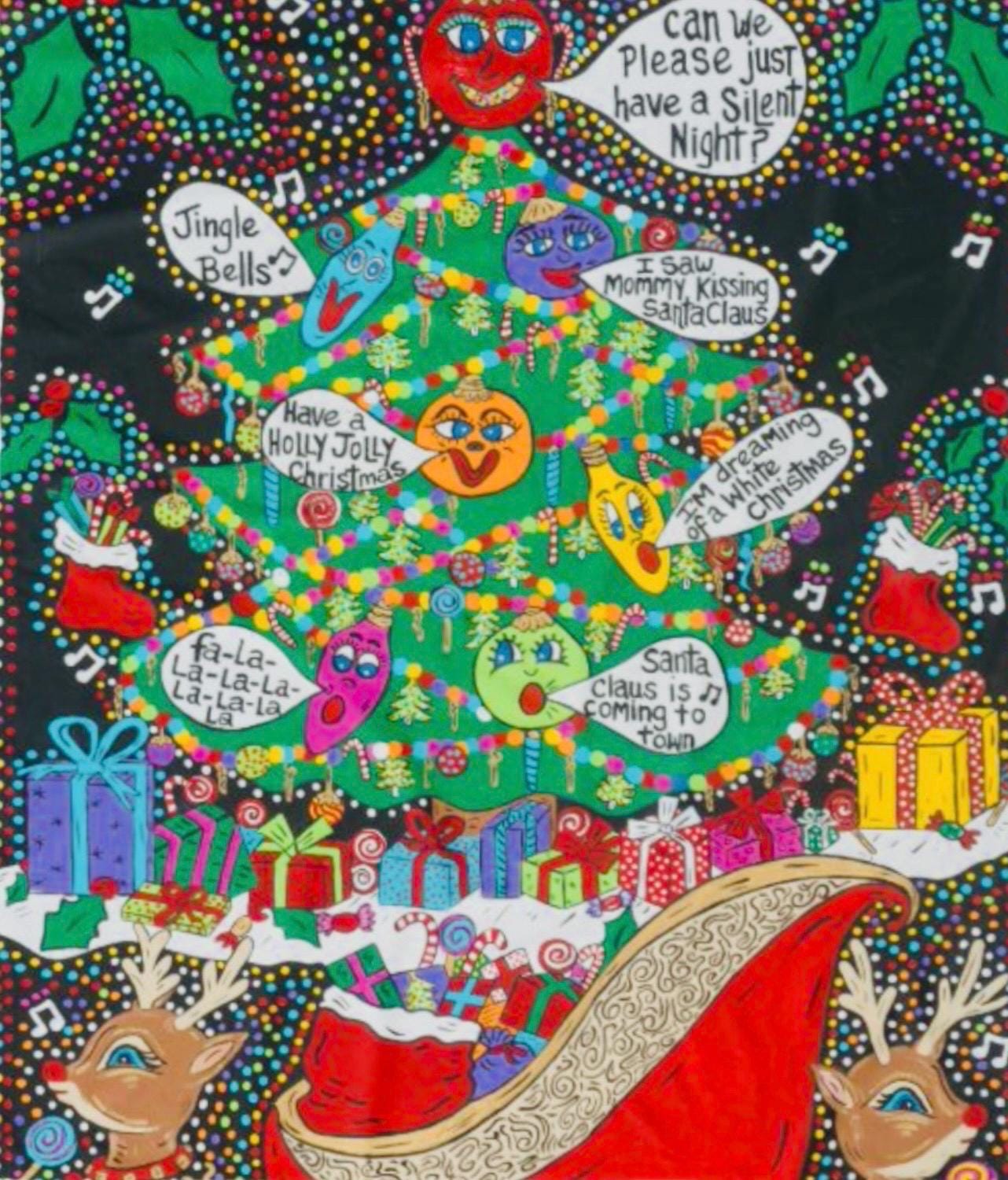 Silent Night Fleece Throw Blanket