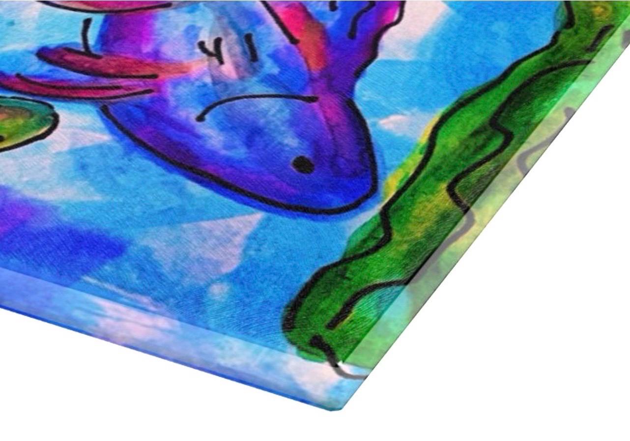 Quite a Catch Glass Cutting Board