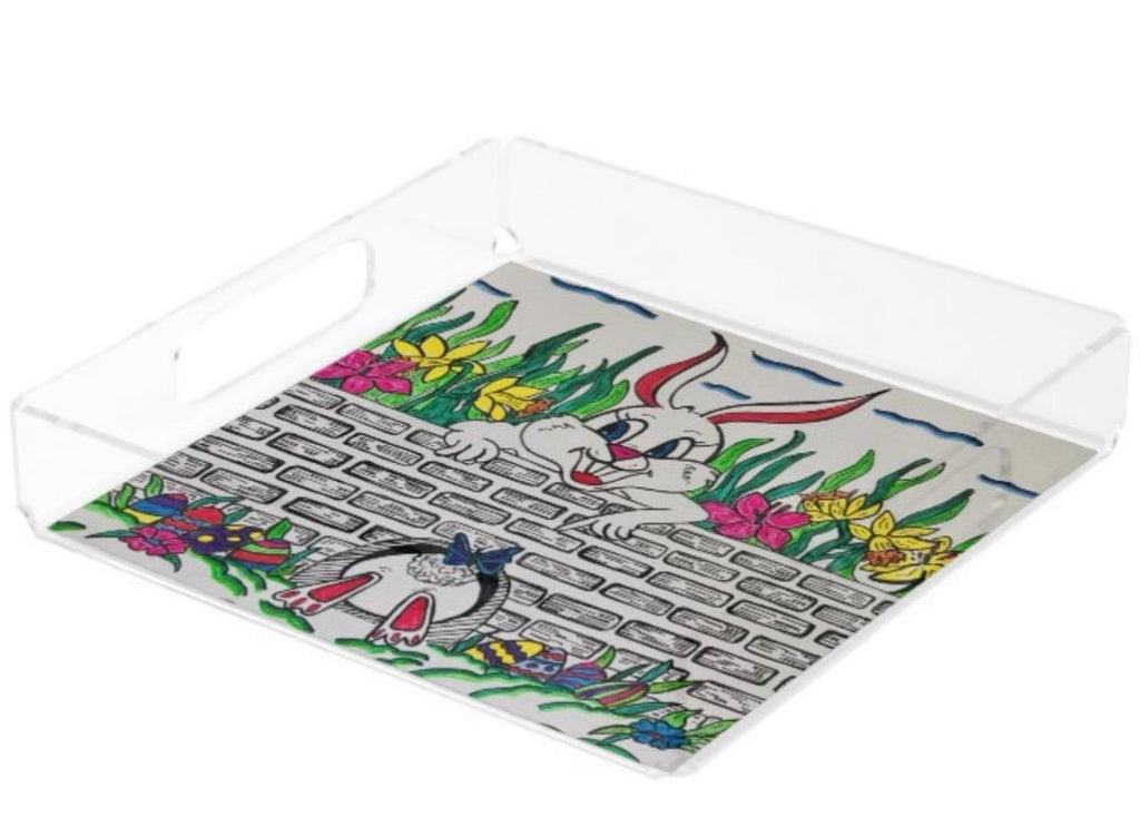 Funny Bunny Acrylic Serving Tray