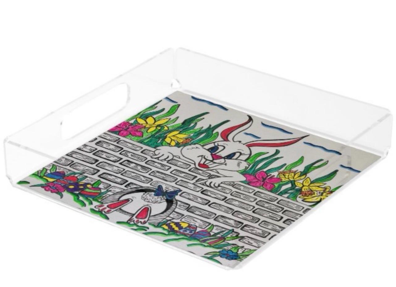 Funny Bunny Acrylic Serving Tray