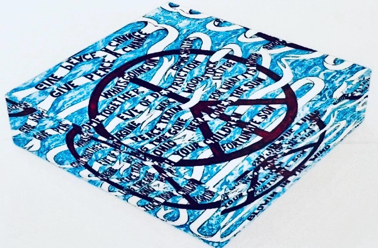 Give Peace a Chance Glass Paperweight