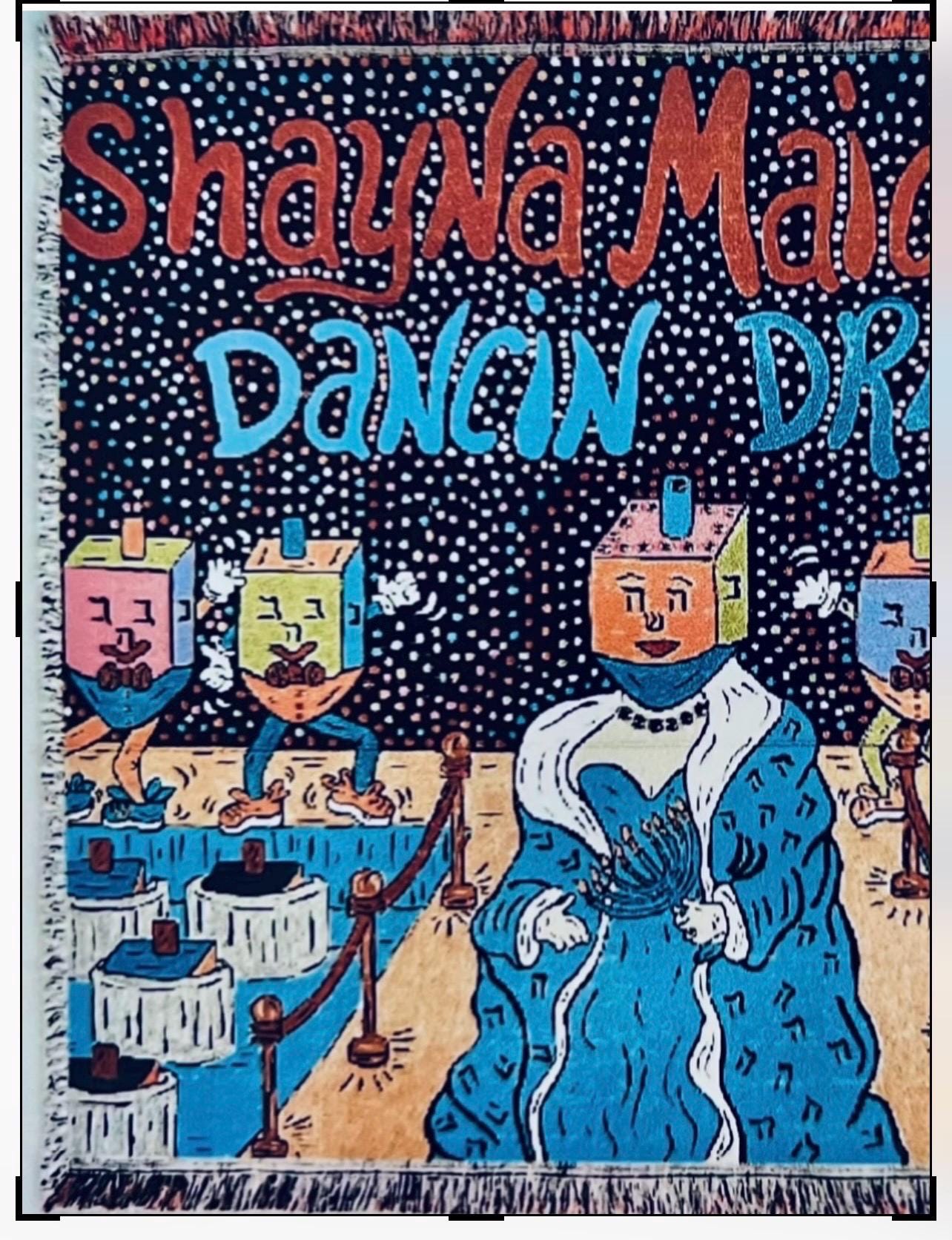 Shayna Maidel and the Dancin Dreidels Woven Throw Blanket