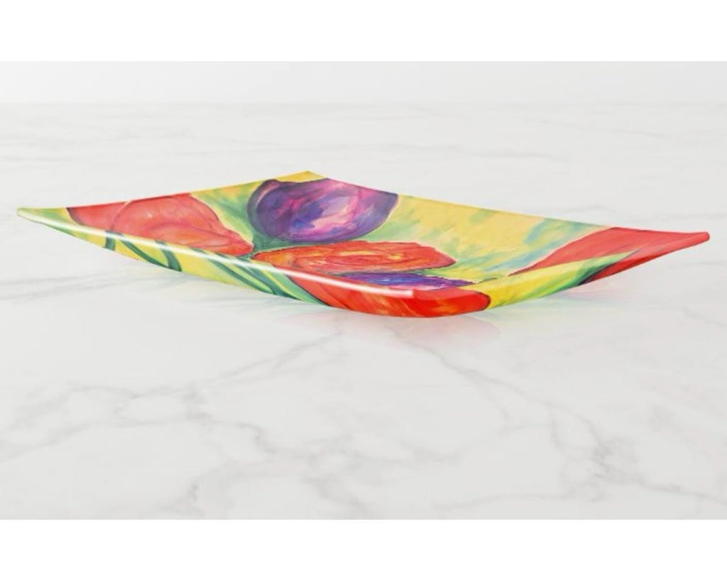 Brilliant Blooms Glass Trinket Tray
