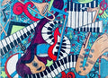 Music Montage Glass Cutting Board