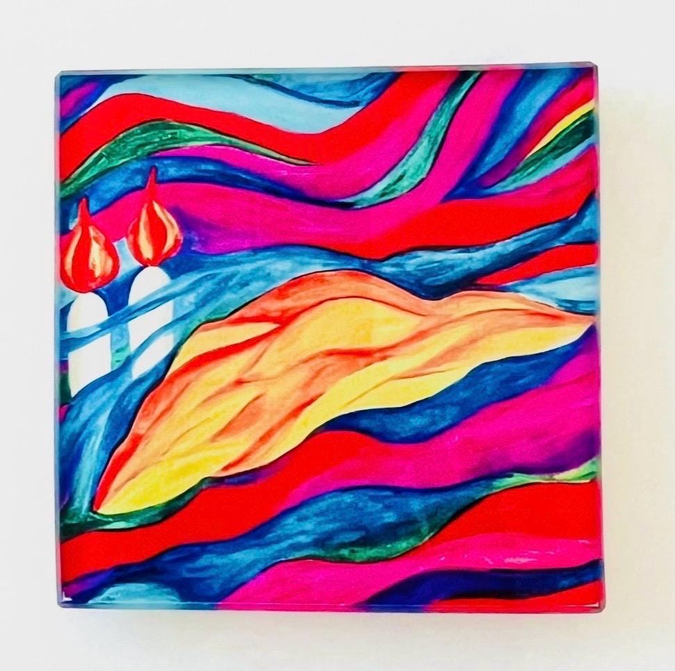 L’Chaim Glass Coaster Set