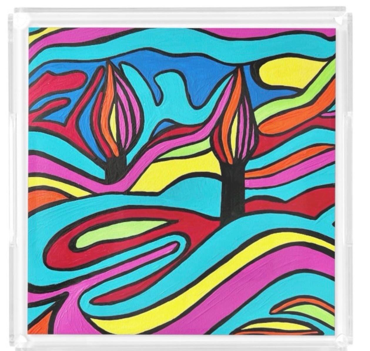 Shabbat Shalom Acrylic Serving Tray