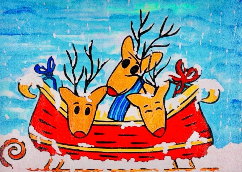 Sleigh Doe Glass Cutting Board