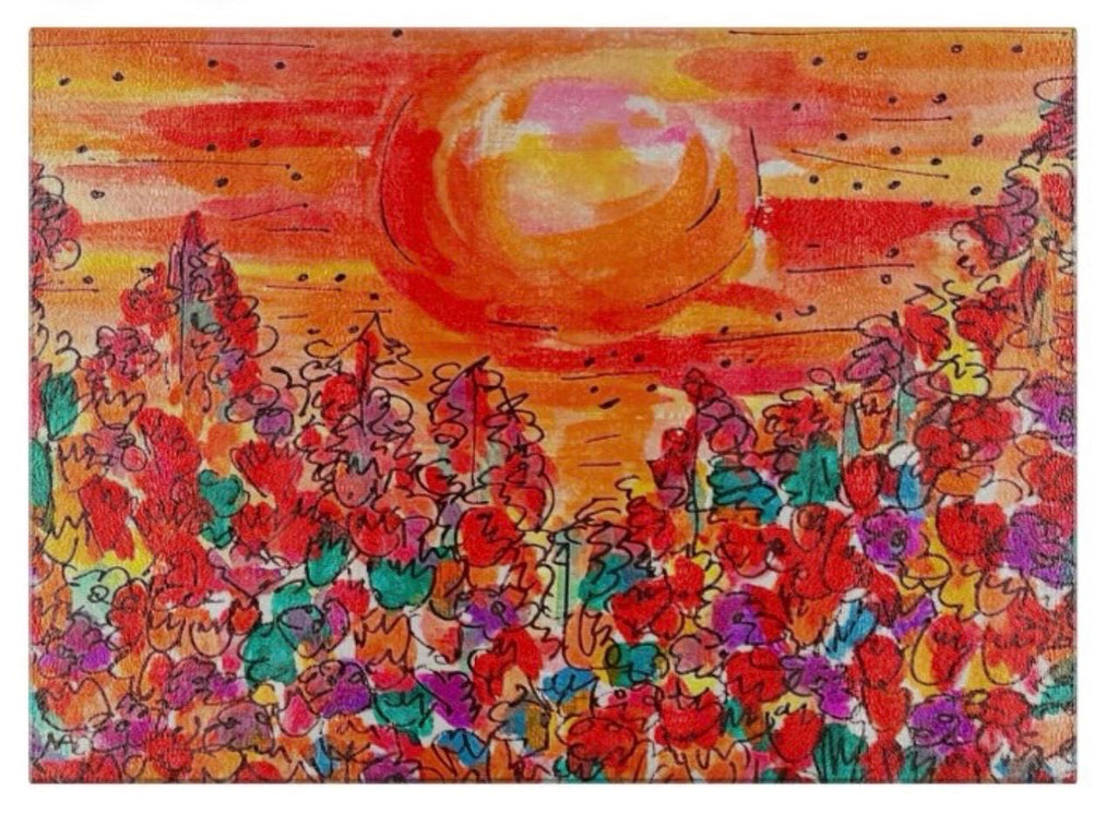 Sunrise Sunset Glass Cutting Board