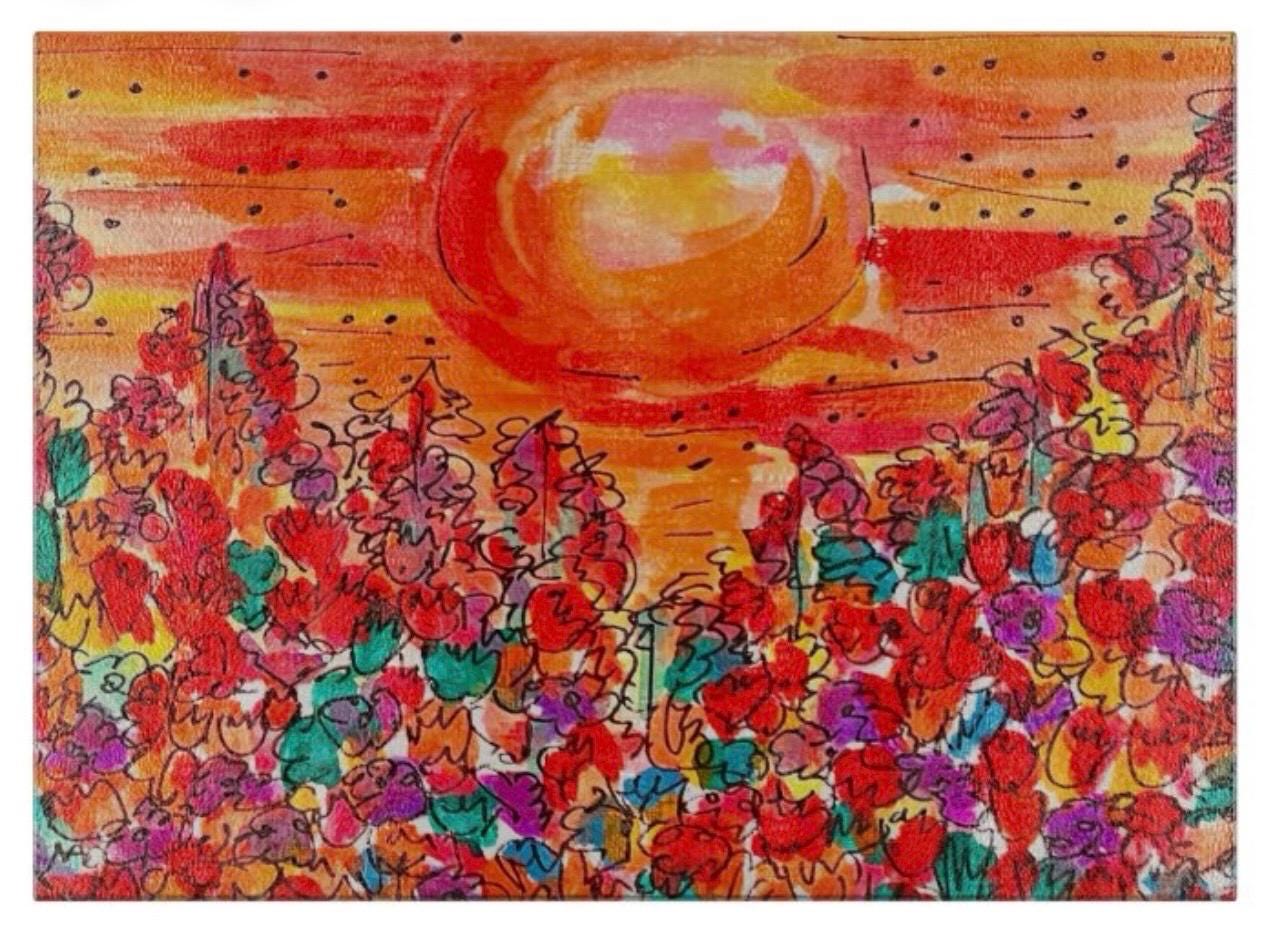 Sunrise Sunset Glass Cutting Board