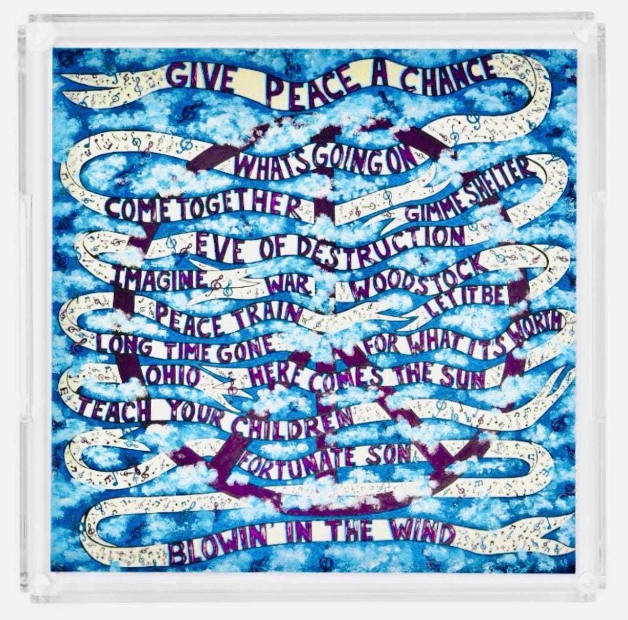 Give Peace a Chance Acrylic Serving Tray