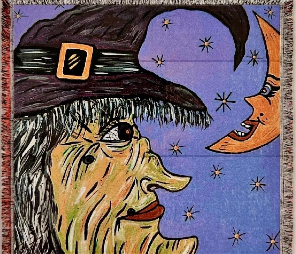 Fannie the Witch Woven Throw Blanket