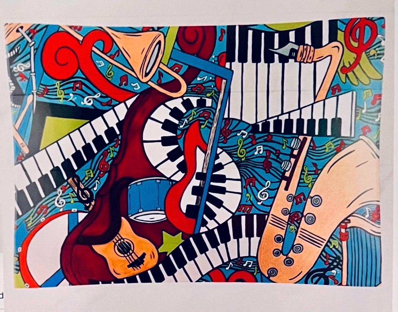 Music Montage Glass Trinket Tray