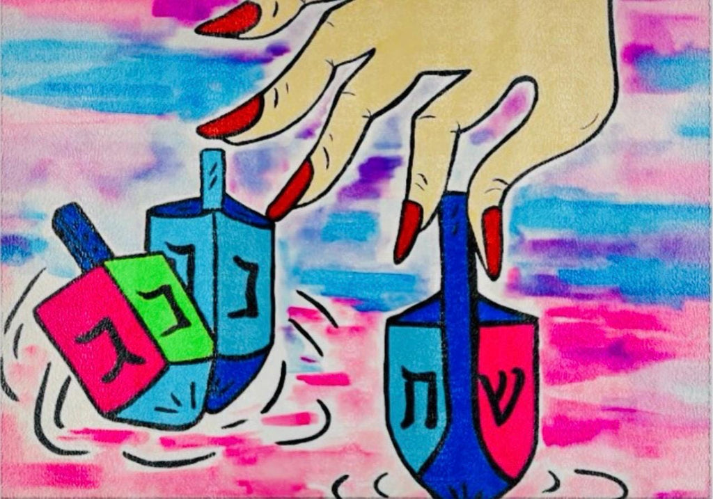 Freidel Dreidel Glass Cutting Board