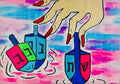 Freidel Dreidel Glass Cutting Board