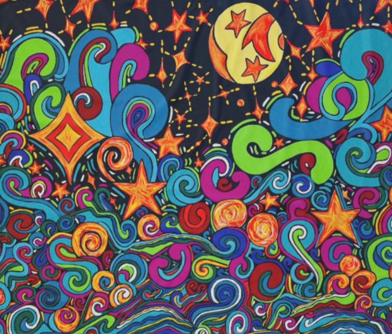 Moon Waves Fleece Throw Blanket