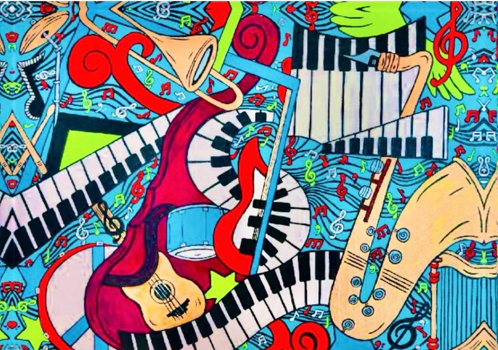 Music Montage Glass Paperweight